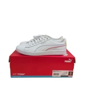Puma Ladies Vikky Shoes White with Colored Trim Sneakers Running Shoes Size 9